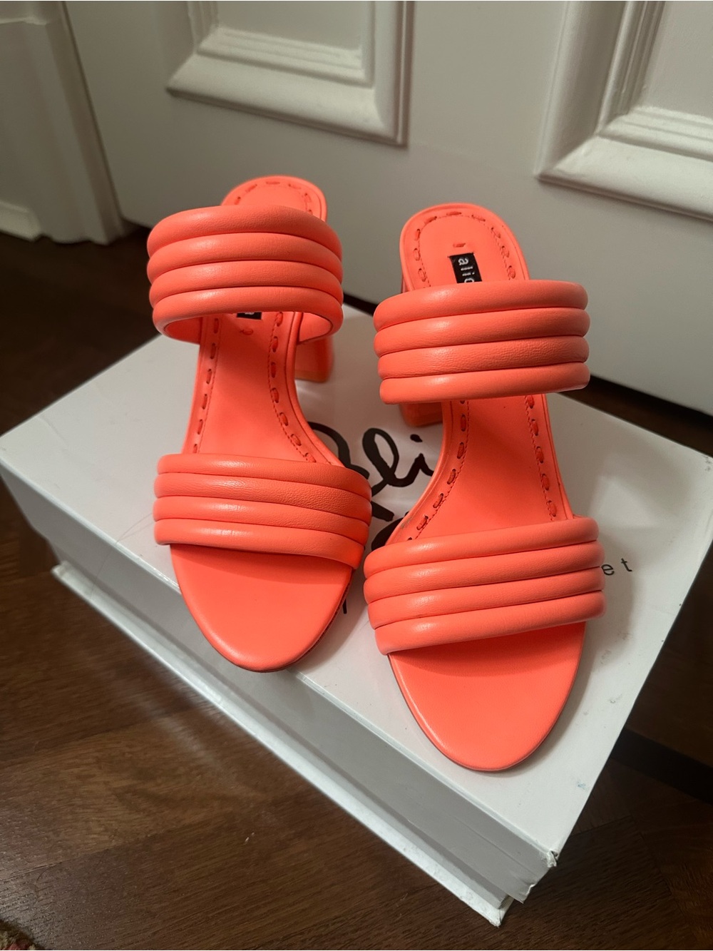 Alice and Olivia Coral Double-Band Slide Heels